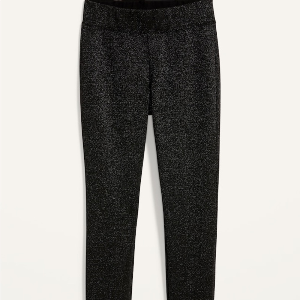 NWT Old Navy Black Shimmer High Rise Stevie Ponte Knit Leggings